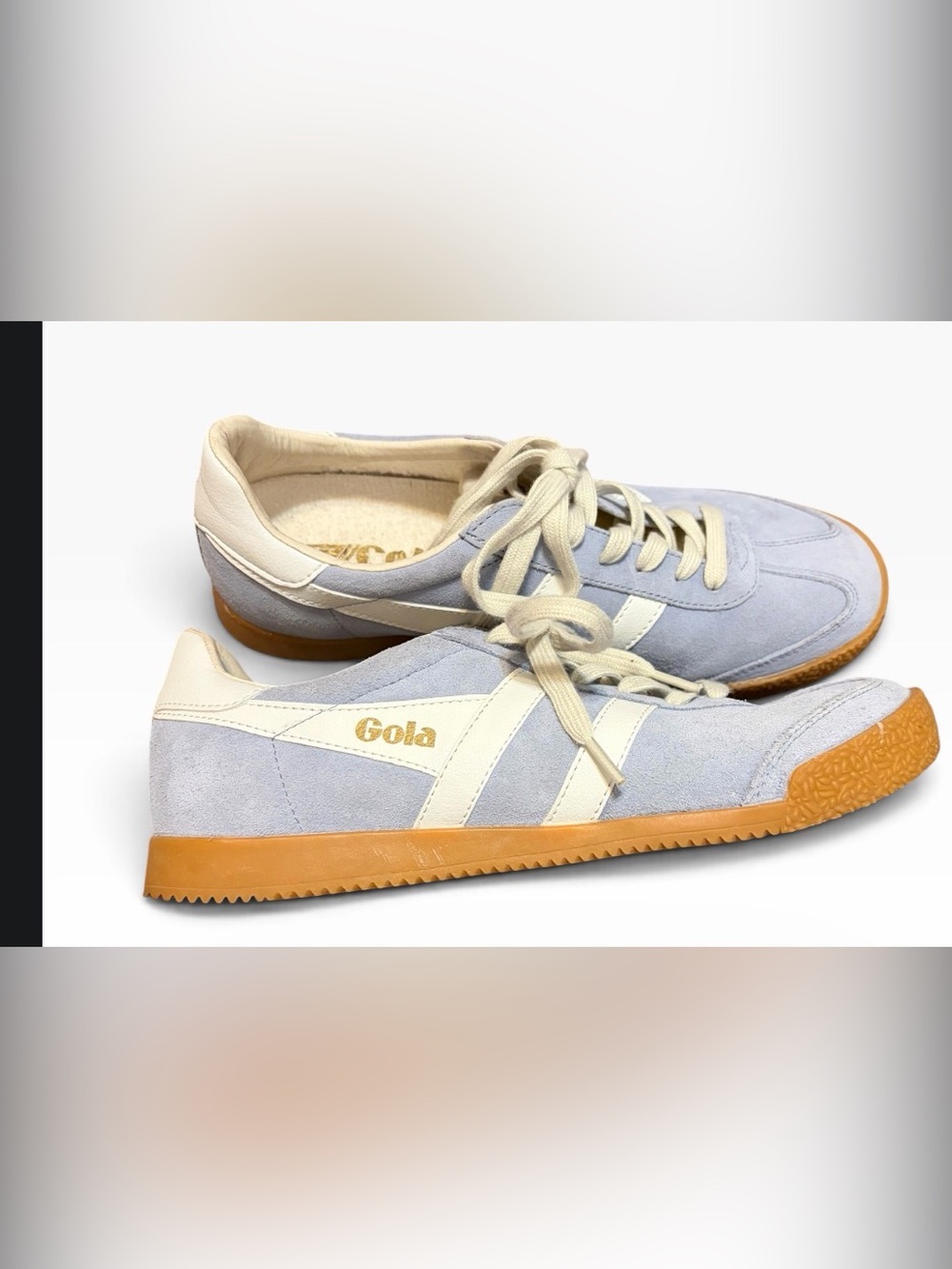 Gola Elan Sneakers Women’s Size 9 Light Blue Suede Gum Sole Retro Trainers